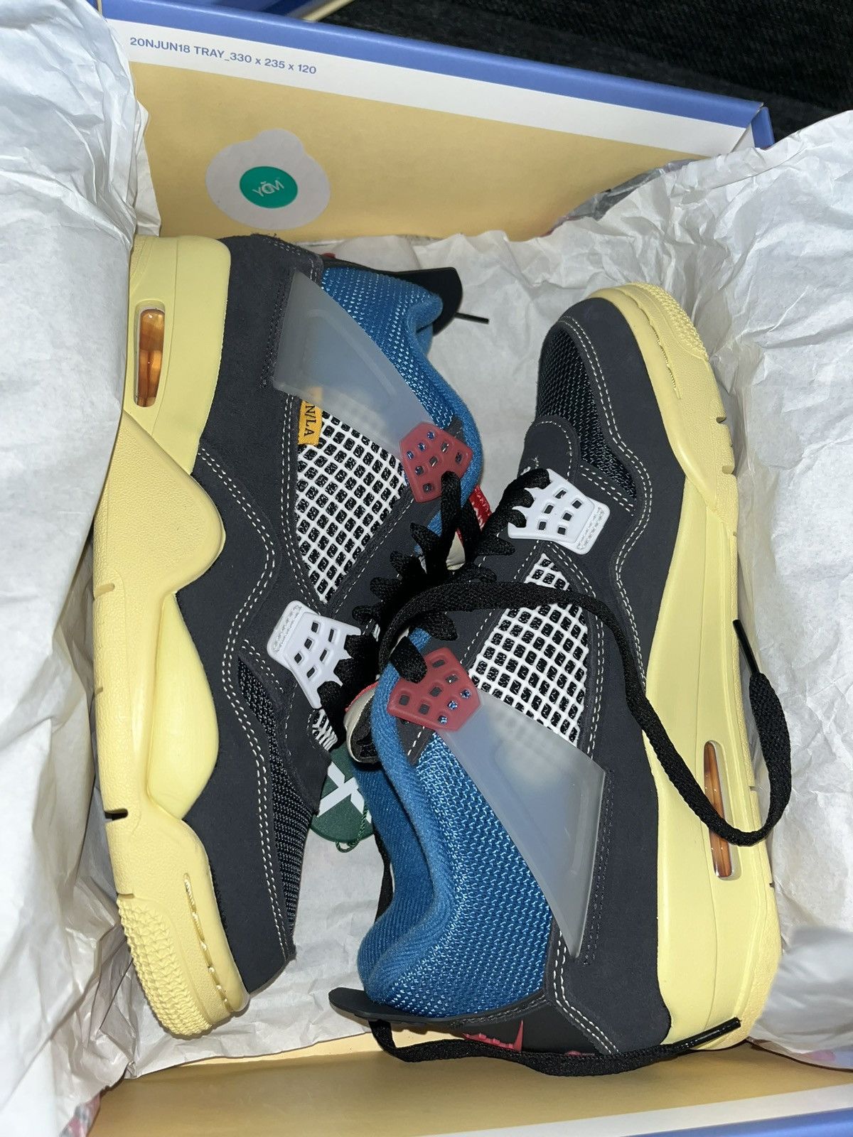 Jordan Brand Jordan 4 Retro Union Off Noir Size US 7 / EU 40 - 3 Thumbnail