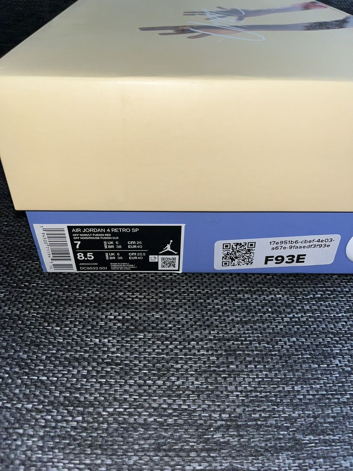 Jordan Brand Jordan 4 Retro Union Off Noir Size US 7 / EU 40 - 5 Thumbnail