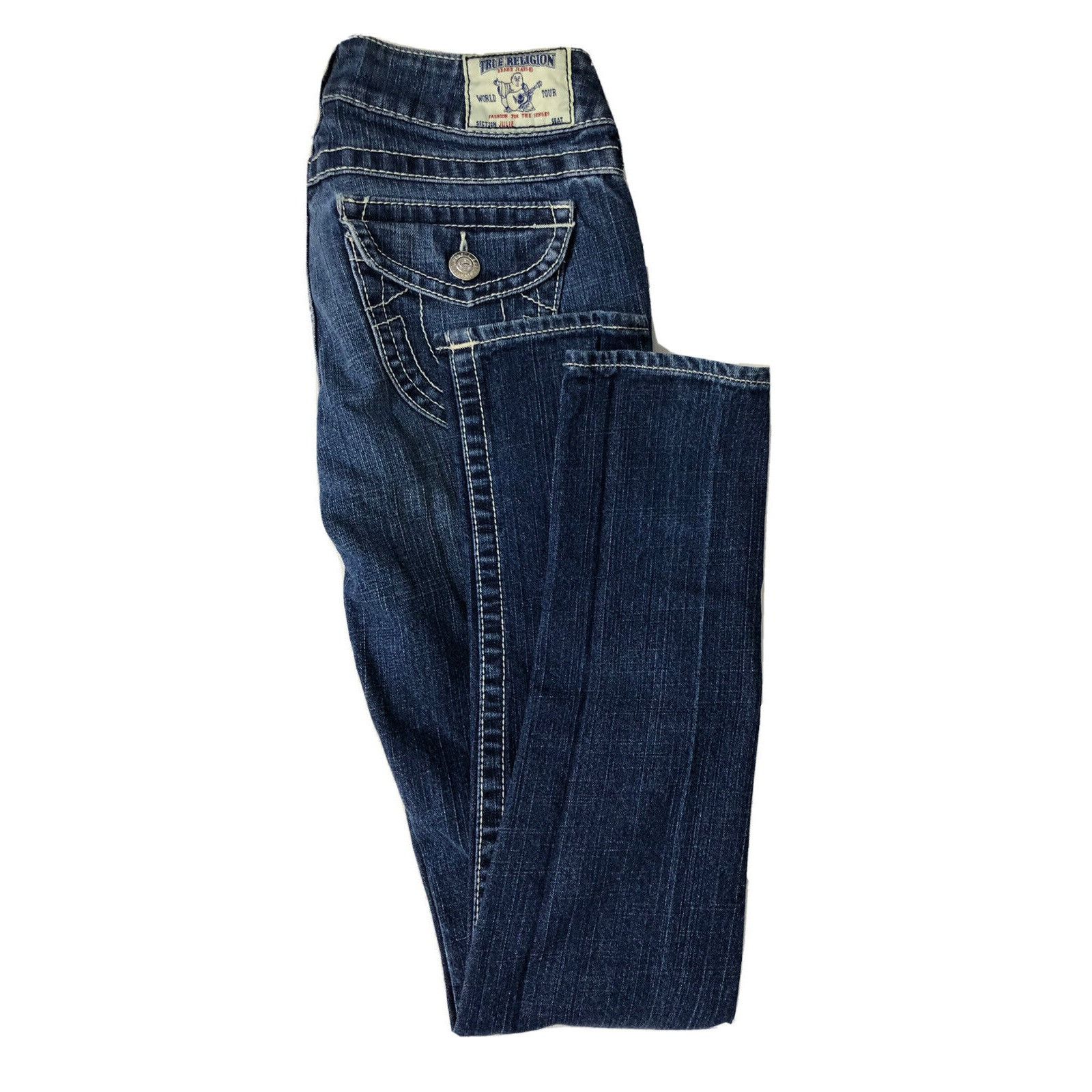 True Religion Julie Woman 28x34 Skinny Stretch Blue Jeans Fl