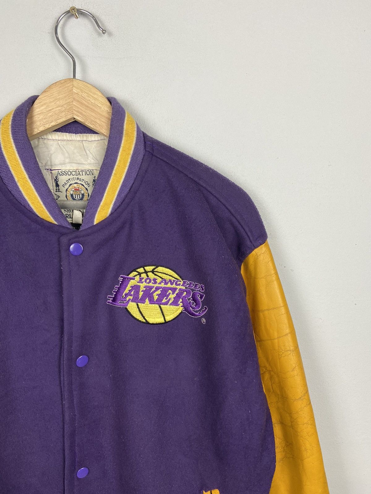 NBA Vintage LA Lakers Varsity Leather Jacket Size US M / EU 48-50 / 2 - 10 Thumbnail