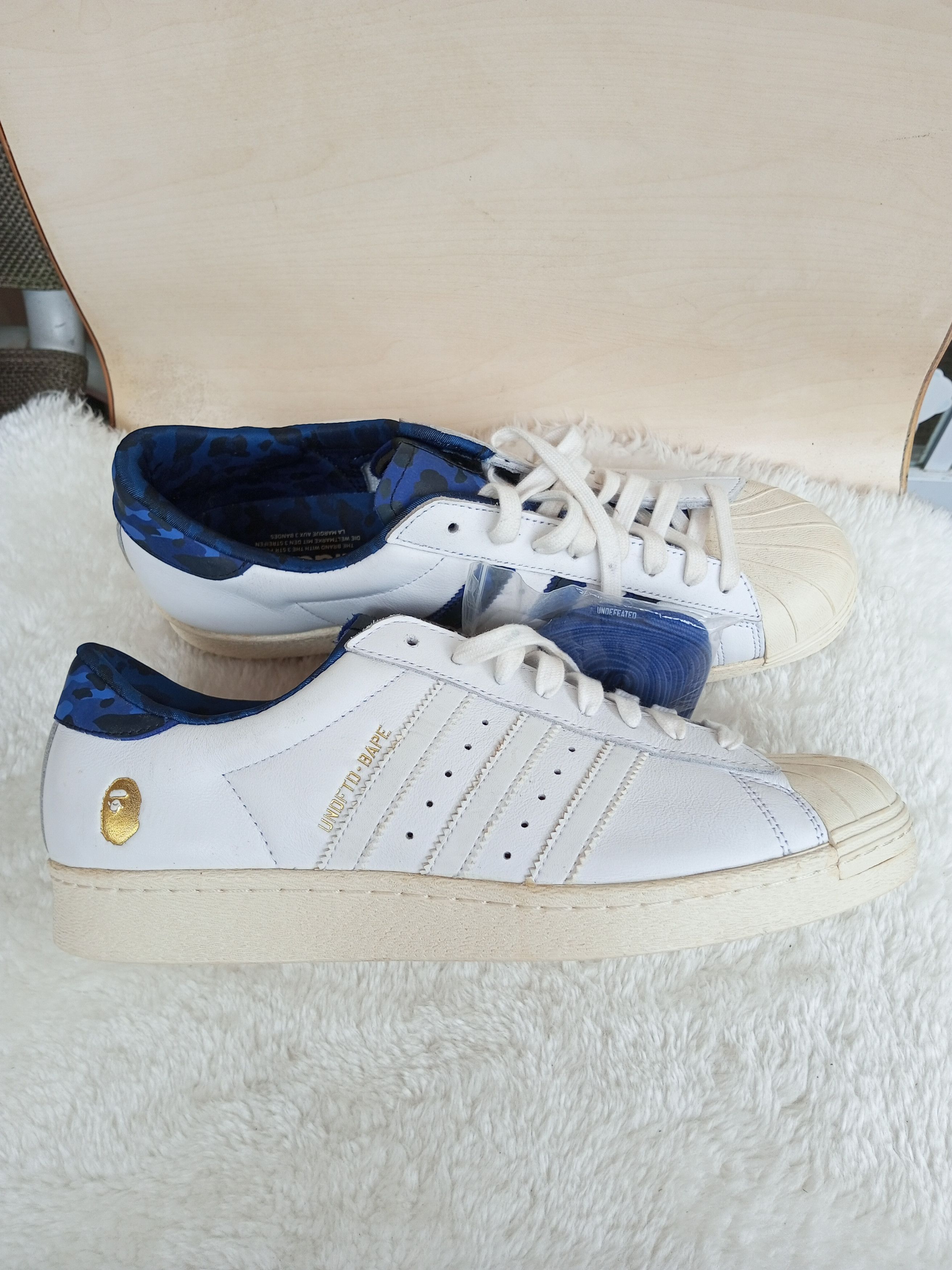 Adidas x bape x undefeated superstar white best sale