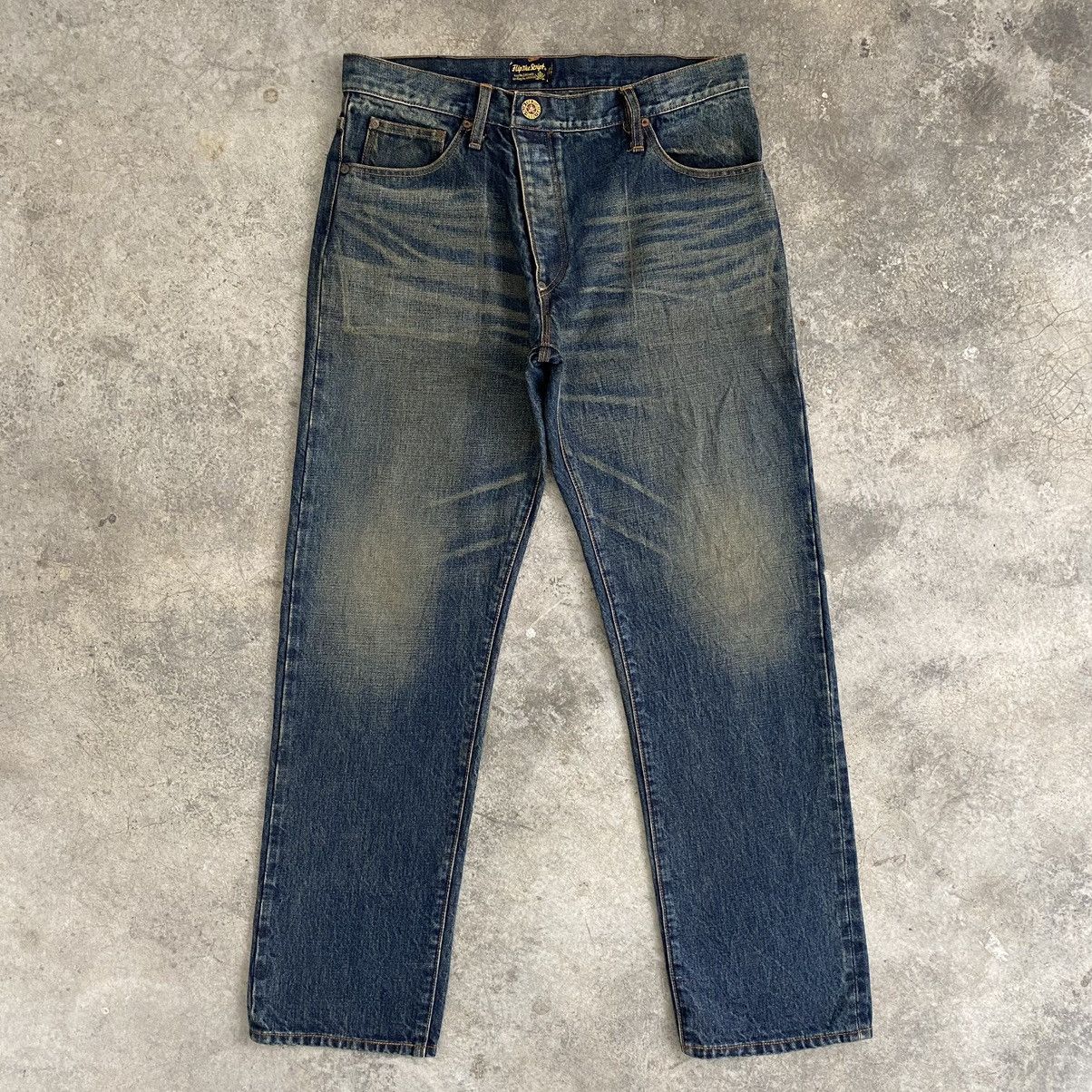 Japanese Brand Flip The Script Mud Washed Selvedge Denim Jeans Size US 34 / EU 50 - 3 Thumbnail