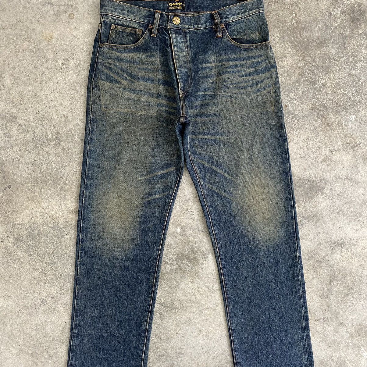 Japanese Brand Flip The Script Mud Washed Selvedge Denim Jeans Size US 34 / EU 50 - 6 Thumbnail
