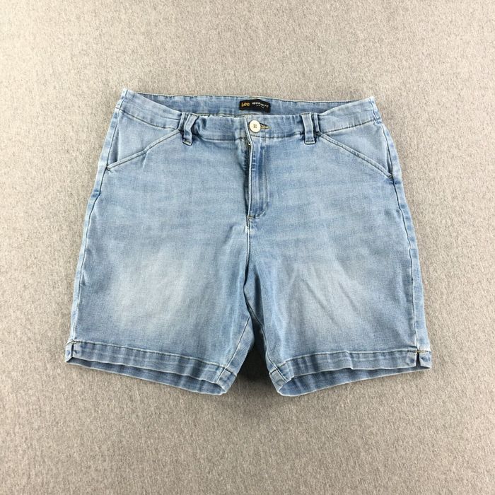 Lee Lee Shorts Womens 33 Bermuda Flat Front Denim Ladies Blue Casual ...