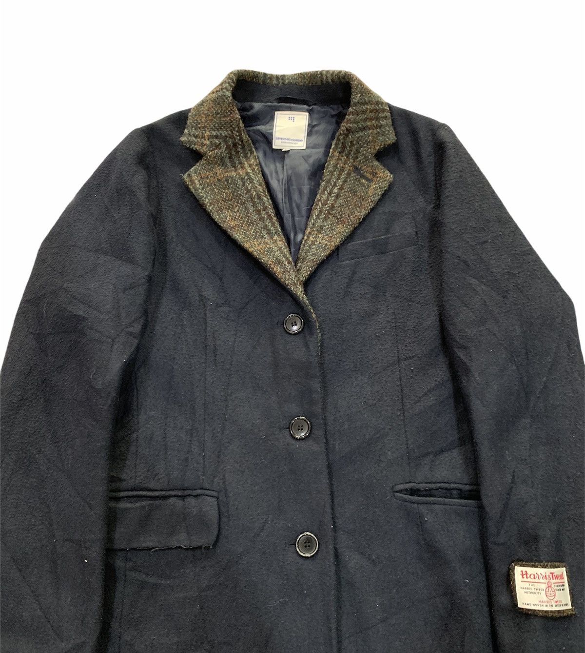 Harris Tweed Sevendays Sunday X Harris Tweed Wool Overcoat Size M / US 6-8 / IT 42-44 - 2 Thumbnail