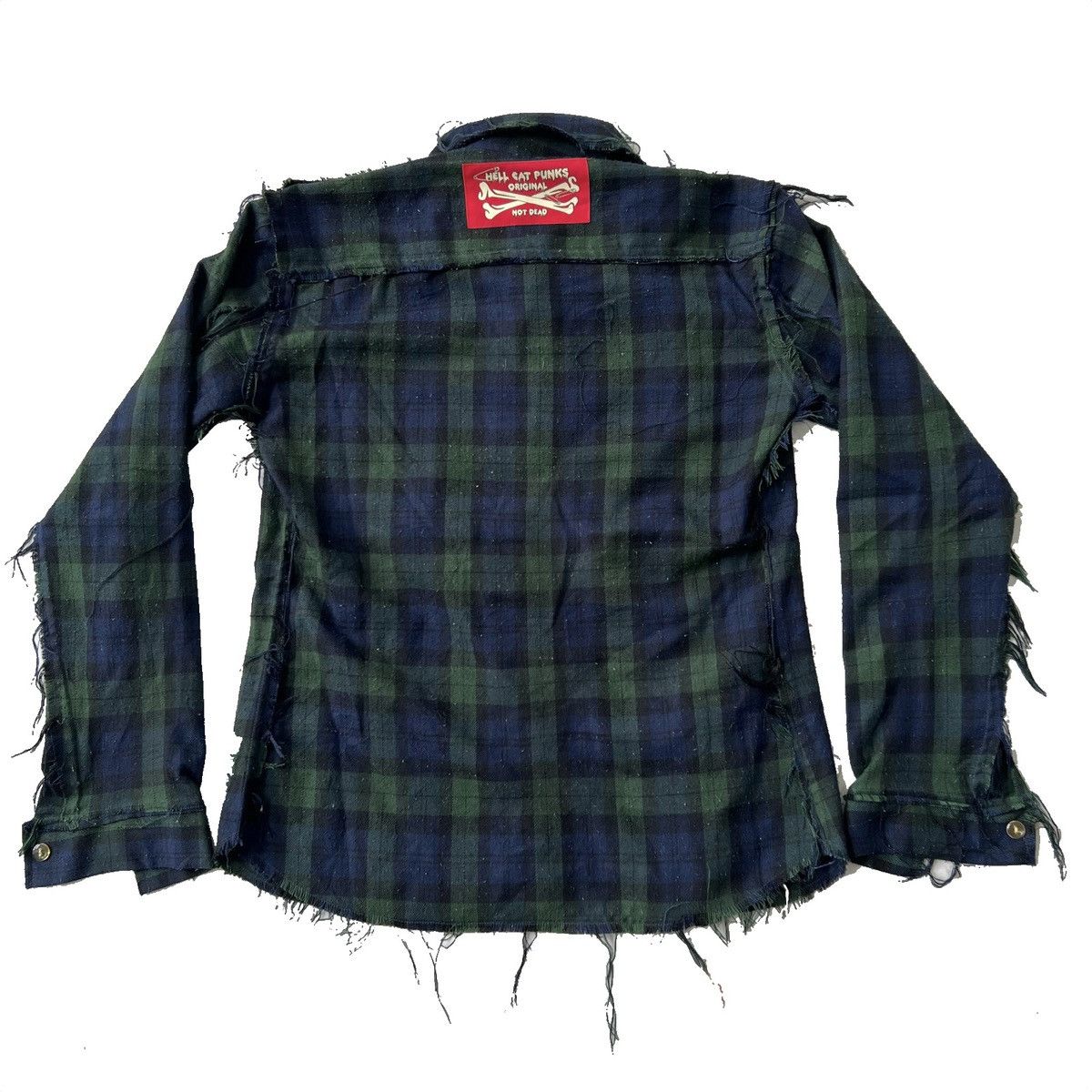 Other Hell Cat PUNK God save the Skull Distressed Flannel Shirt Size US S / EU 44-46 / 1 - 2 Thumbnail