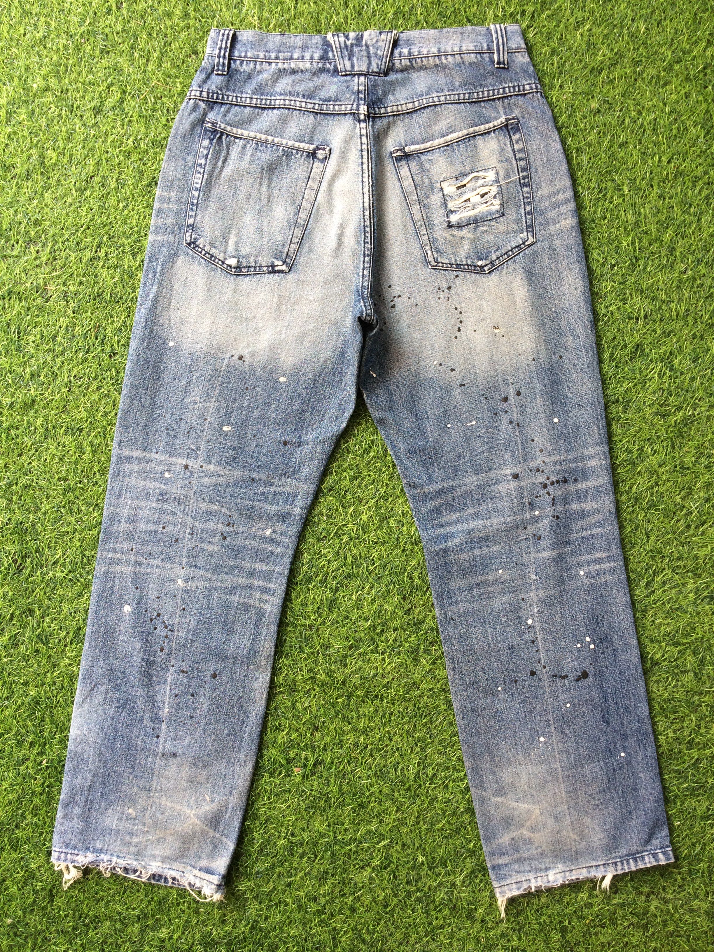 Vans Vans Distressed Denim Checkered Patchwork Paint #D-186 Size US 31 - 4 Thumbnail