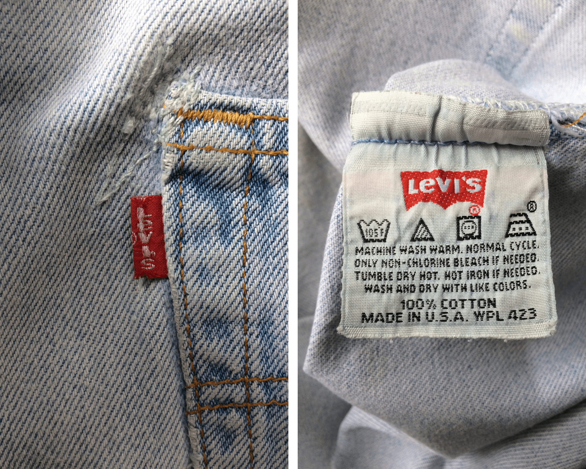 Jean × Unsound Rags Distressed Levis 501 Painted Jeans #B-959 Size US 34 / EU 50 - 7 Thumbnail