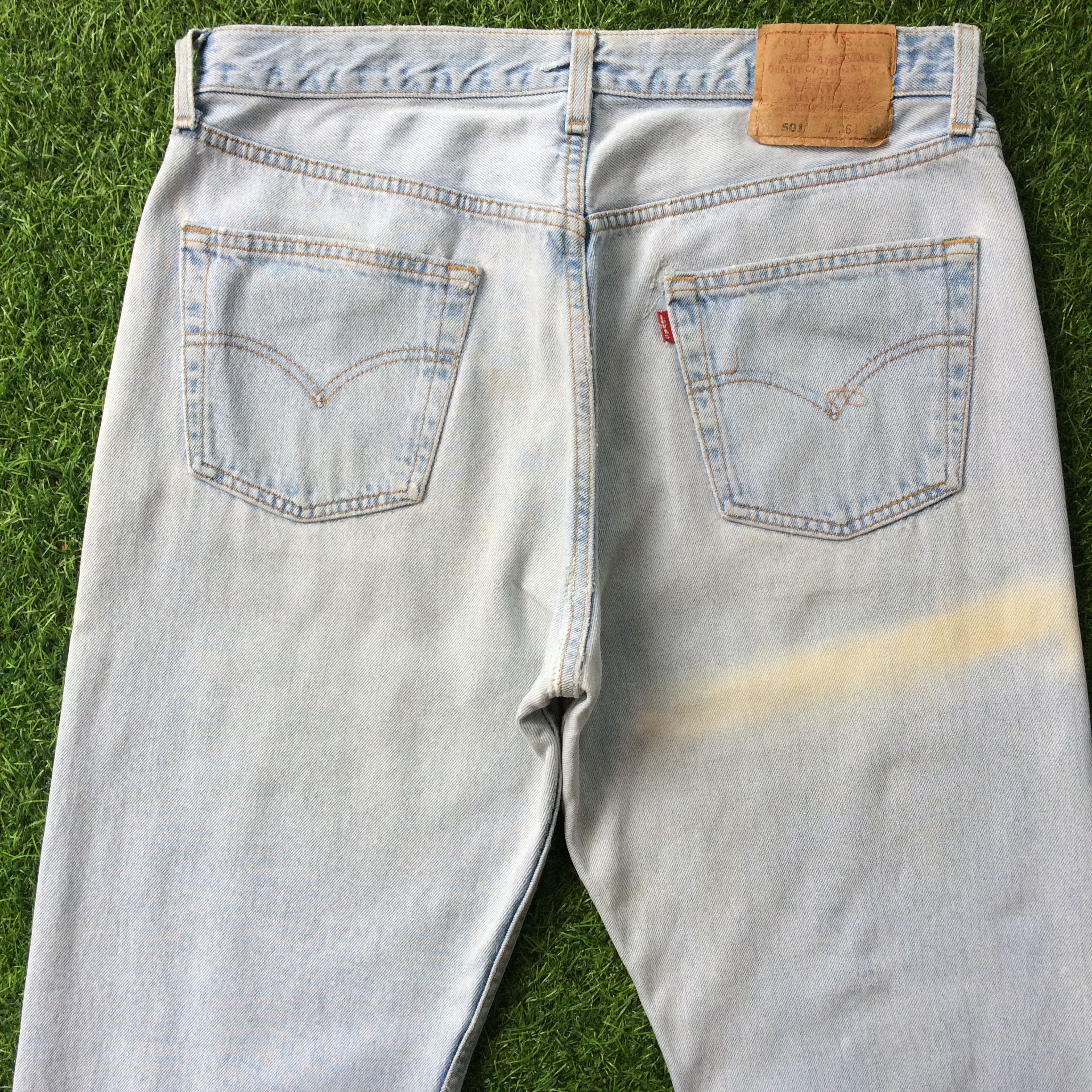 Jean × Unsound Rags Distressed Levis 501 Painted Jeans #B-959 Size US 34 / EU 50 - 2 Thumbnail