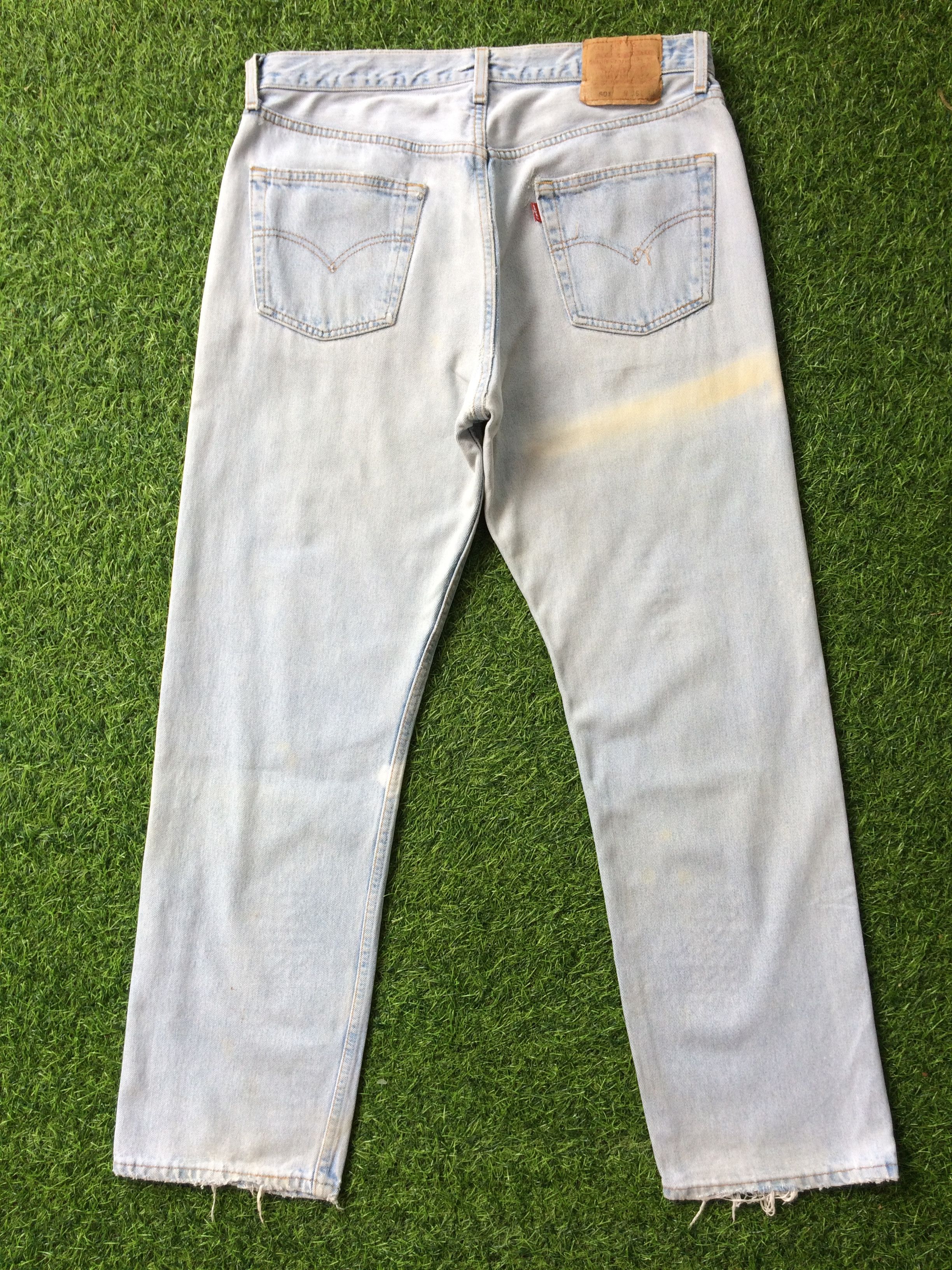 Jean × Unsound Rags Distressed Levis 501 Painted Jeans #B-959 Size US 34 / EU 50 - 11 Thumbnail