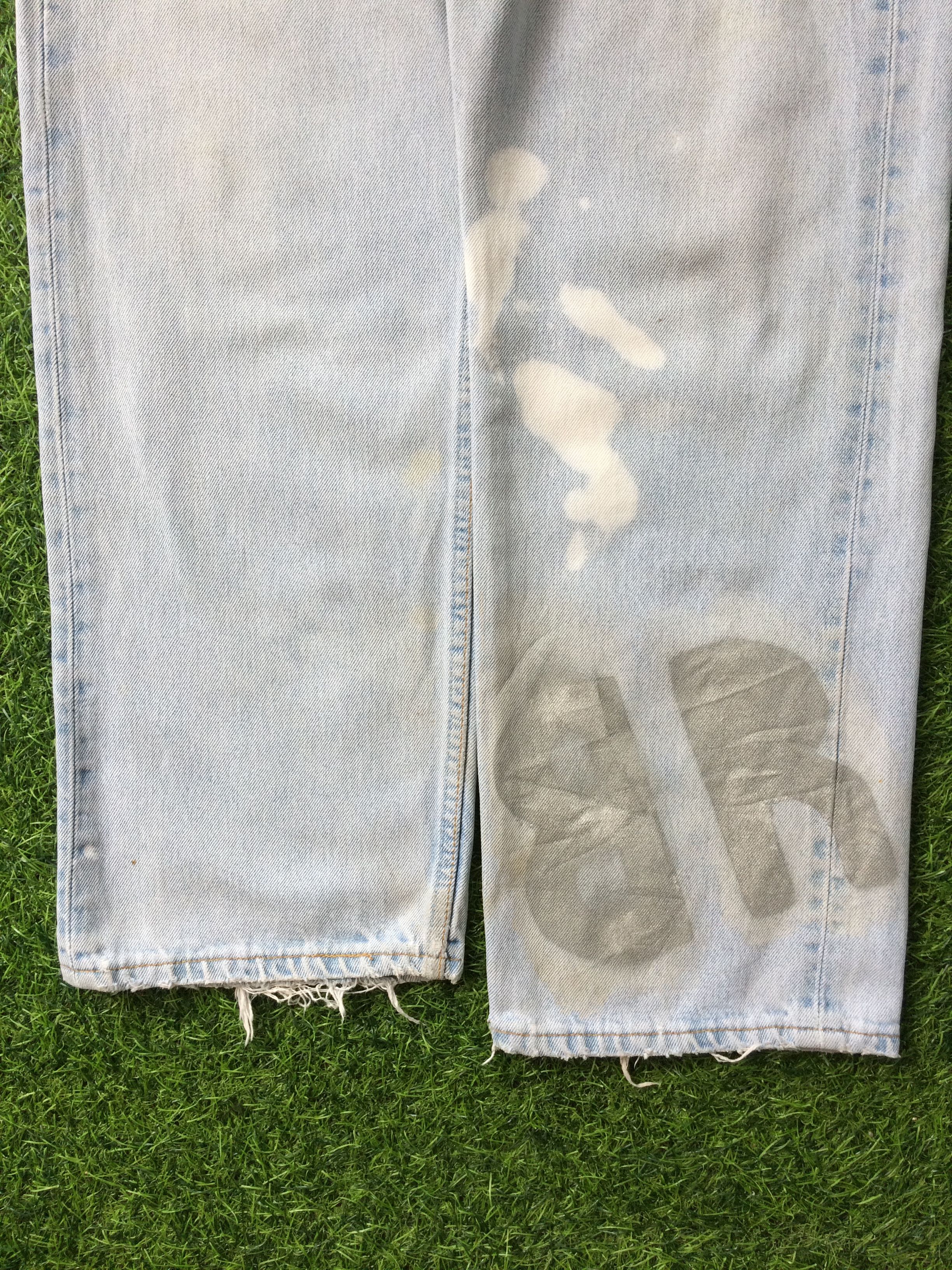 Jean × Unsound Rags Distressed Levis 501 Painted Jeans #B-959 Size US 34 / EU 50 - 6 Thumbnail