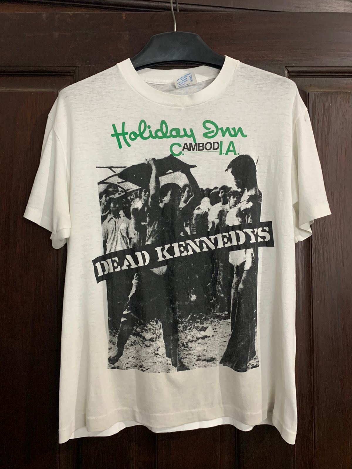 Vintage 80s Dead Kennedys Holiday In Cambodia Punk T Shirt S - Foto 5
