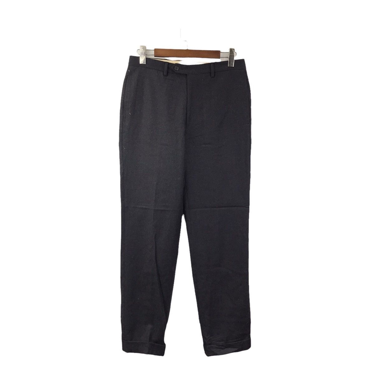 SHIPS ITALY Black Slim Fit Wool Casual Trousers Pant