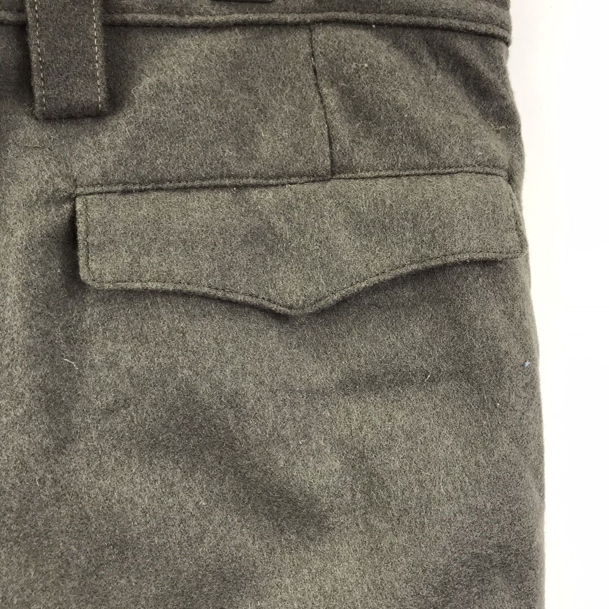 Vintage VINTAGE 80s K 56 Grey Army Straight Cut Wool Casual Trousers Size US 39 - 7 Thumbnail