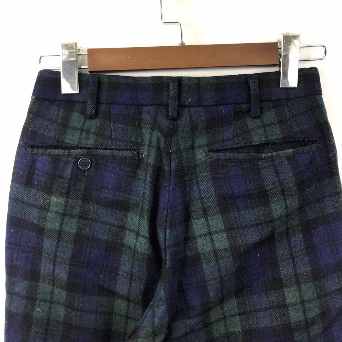Other THE HAVARD COMPANY Check Blue Straight Cut Wool Casual Pant Size US 26 / EU 42 - 6 Thumbnail