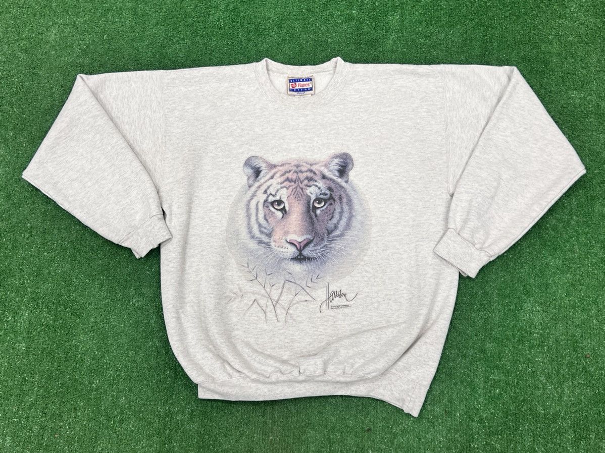 Hanes Vintage 90s Tiger Crewneck Sweatshirt Size US M / EU 48-50 / 2 - 1 Thumbnail