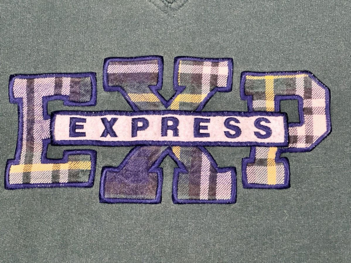 Express Vintage 80s Express Plaid Logo Crewneck Sweatshirt Size XS / US 0-2 / IT 36-38 - 2 Thumbnail
