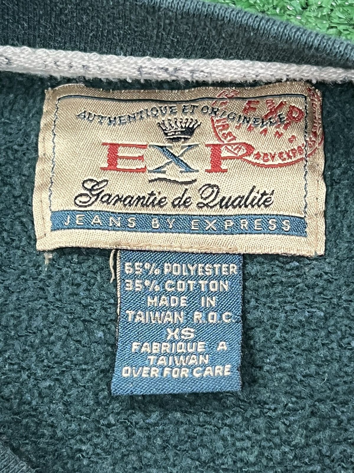 Express Vintage 80s Express Plaid Logo Crewneck Sweatshirt Size XS / US 0-2 / IT 36-38 - 3 Thumbnail