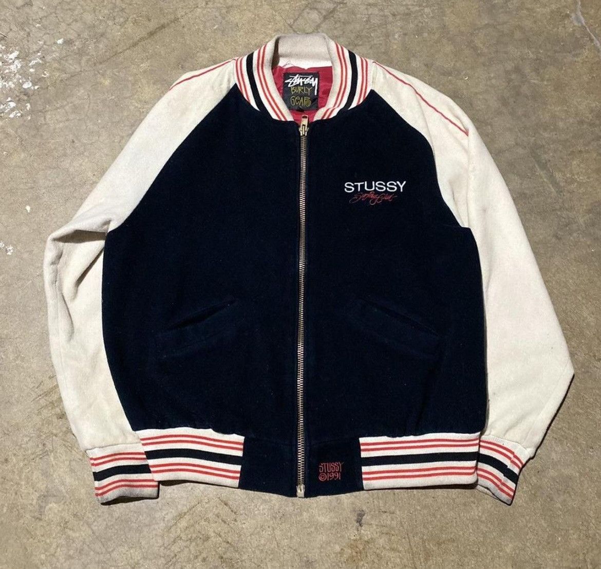 Vintage 1991 Vintage Stussy Surfing Club Varsity Jacket | Grailed