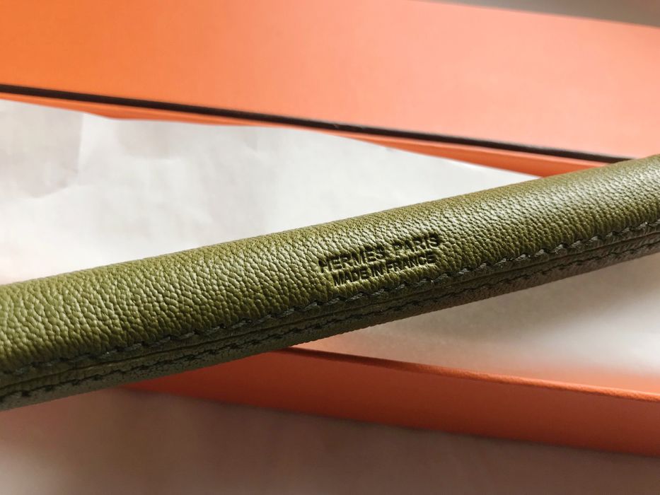 Hermes HERMES olive leather & wood riding crop | Grailed