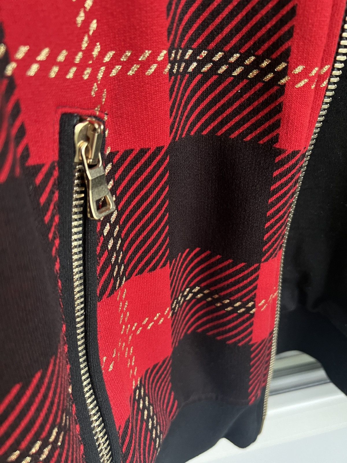 Balmain Balmain tartan embroidered hoodie XL W6HJ212D552B Size US L / EU 52-54 / 3 - 7 Thumbnail