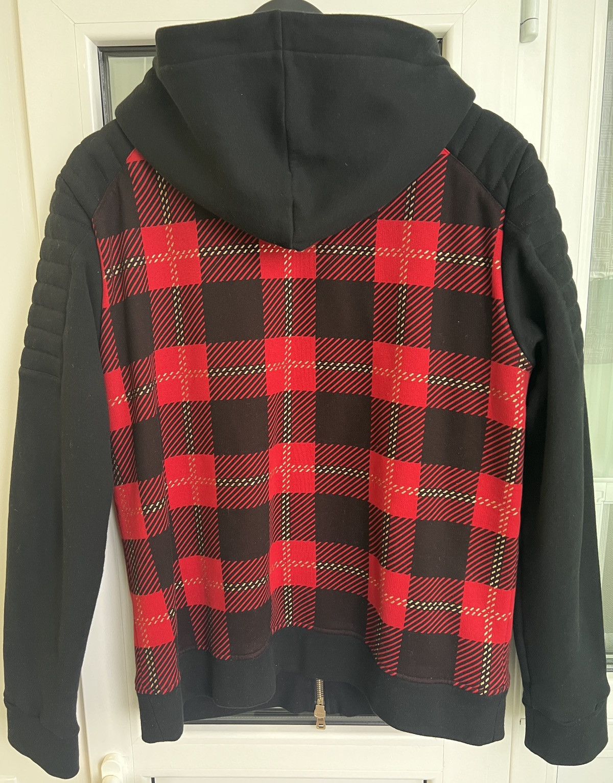 Balmain Balmain tartan embroidered hoodie XL W6HJ212D552B Size US L / EU 52-54 / 3 - 2 Thumbnail