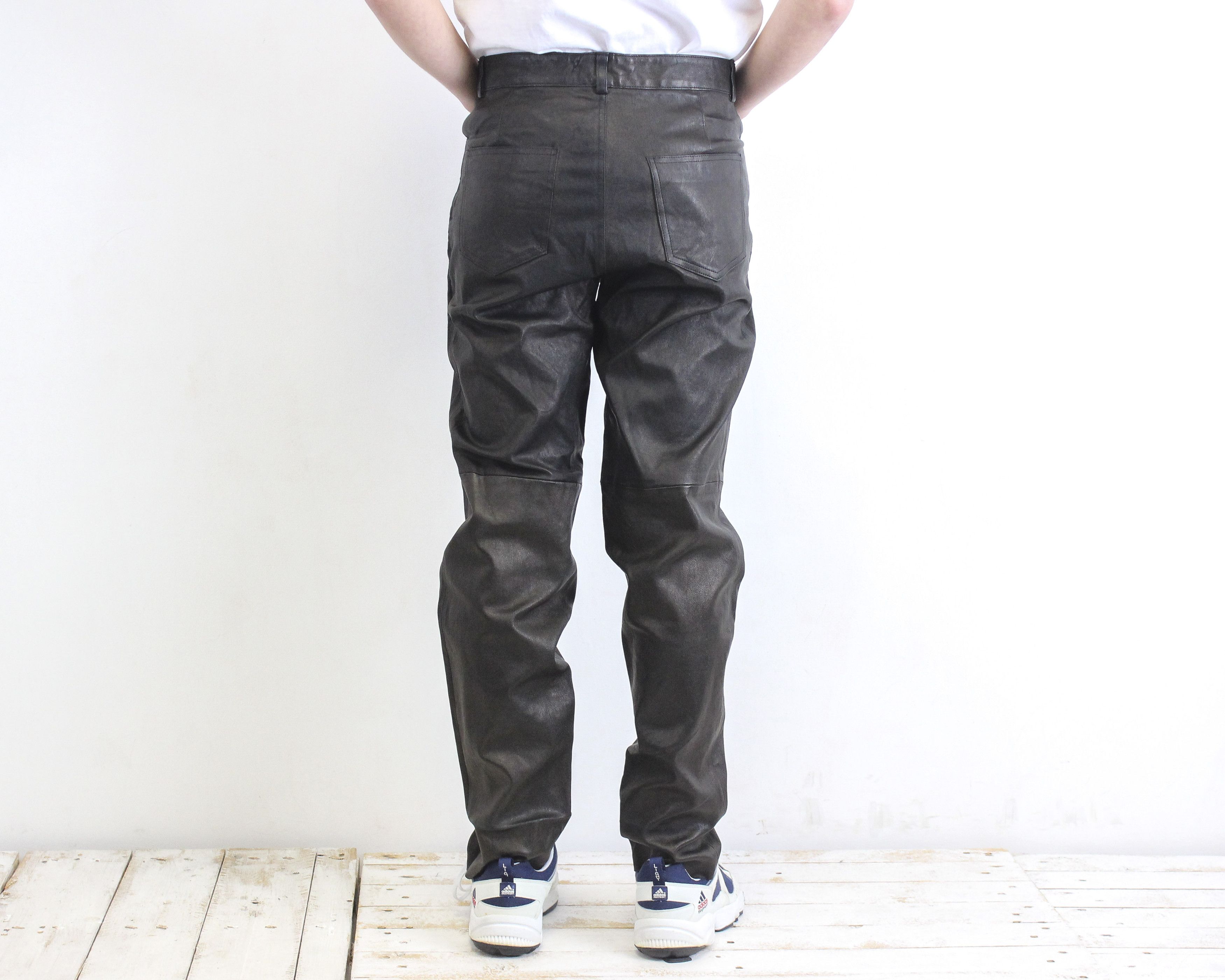 Cowboy Equipment Faux Leather W34 biker EU 50 Pants Straight Trousers Moto Size US 34 / EU 50 - 5 Thumbnail