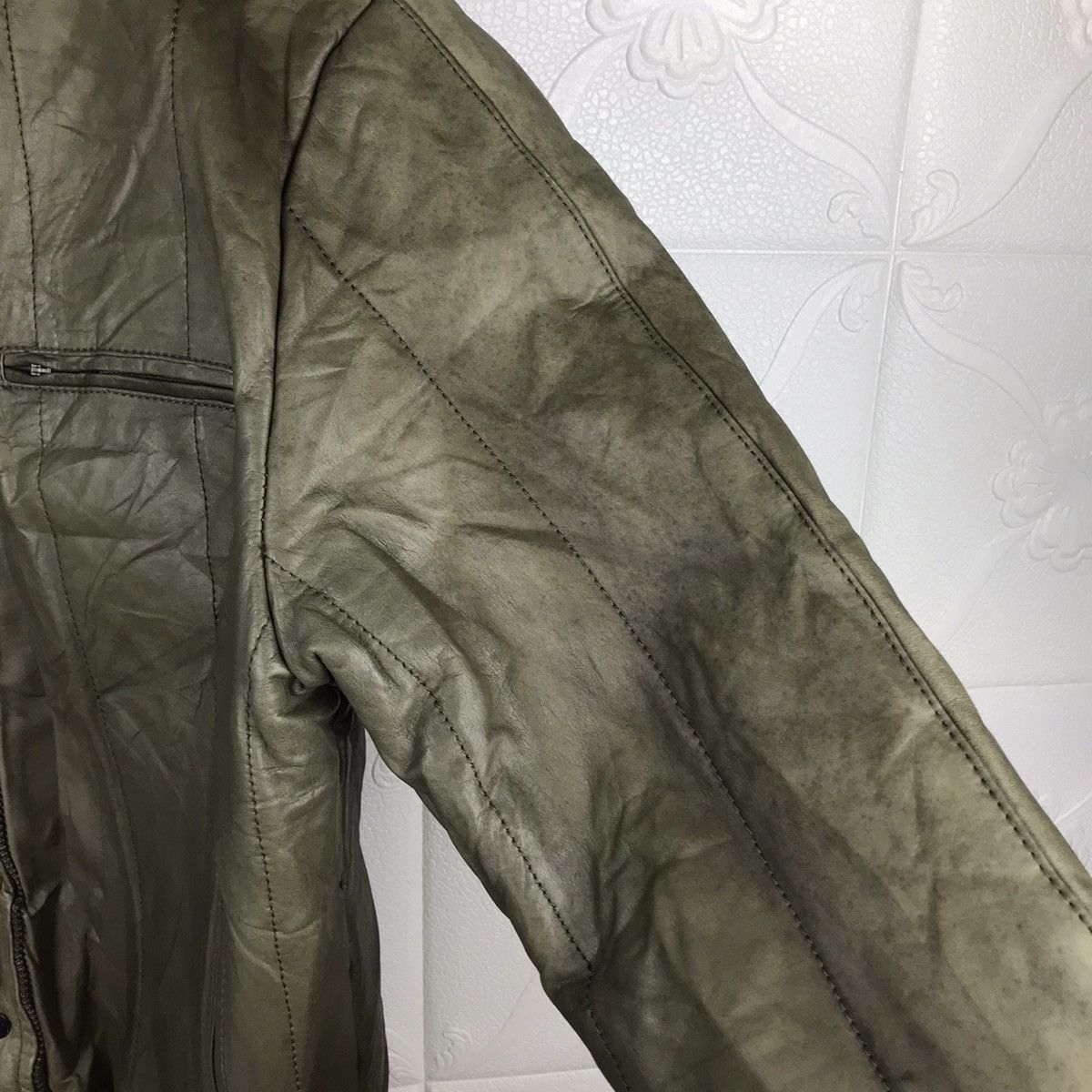Japanese Brand × Vintage Vintage Japanese Robert Cotontoch Leather Khaki Green Jacket Size US M / EU 48-50 / 2 - 6 Thumbnail