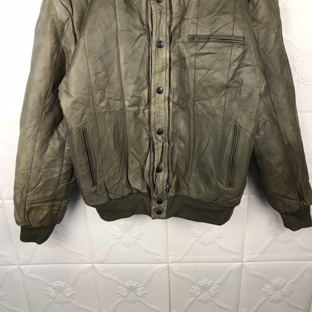 Japanese Brand × Vintage Vintage Japanese Robert Cotontoch Leather Khaki Green Jacket Size US M / EU 48-50 / 2 - 3 Thumbnail