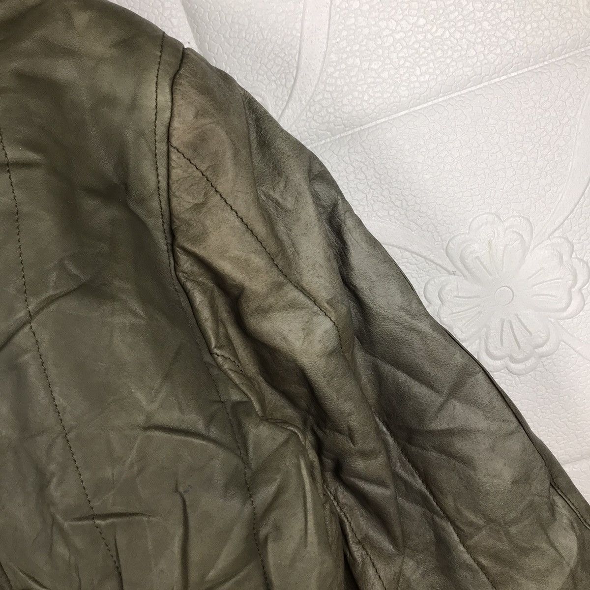 Japanese Brand × Vintage Vintage Japanese Robert Cotontoch Leather Khaki Green Jacket Size US M / EU 48-50 / 2 - 13 Thumbnail