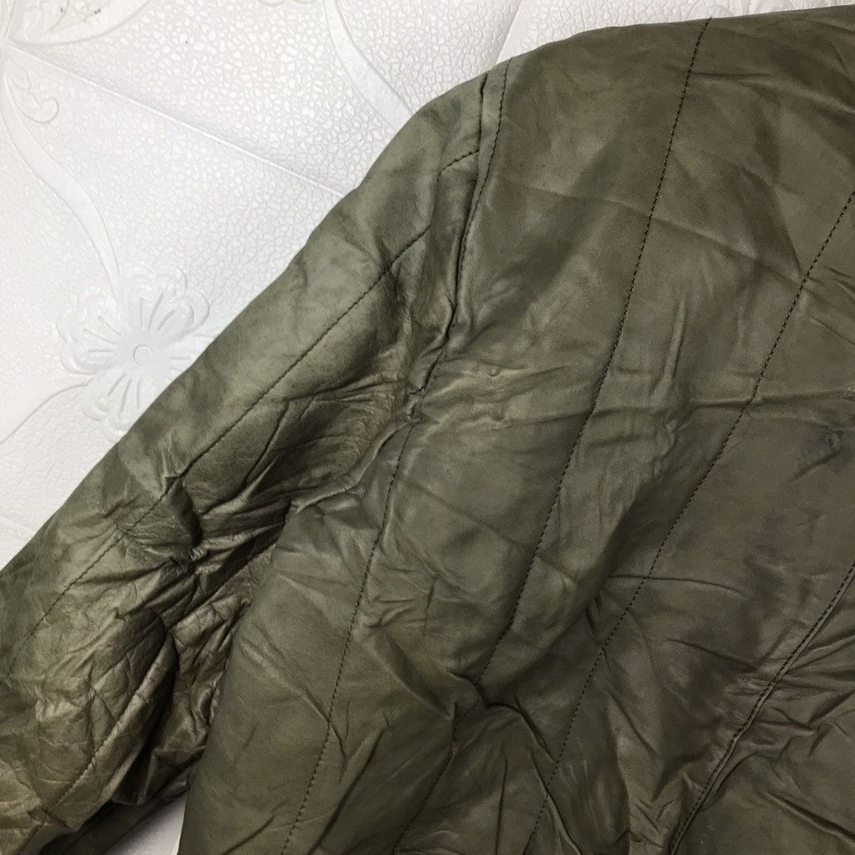 Japanese Brand × Vintage Vintage Japanese Robert Cotontoch Leather Khaki Green Jacket Size US M / EU 48-50 / 2 - 14 Thumbnail