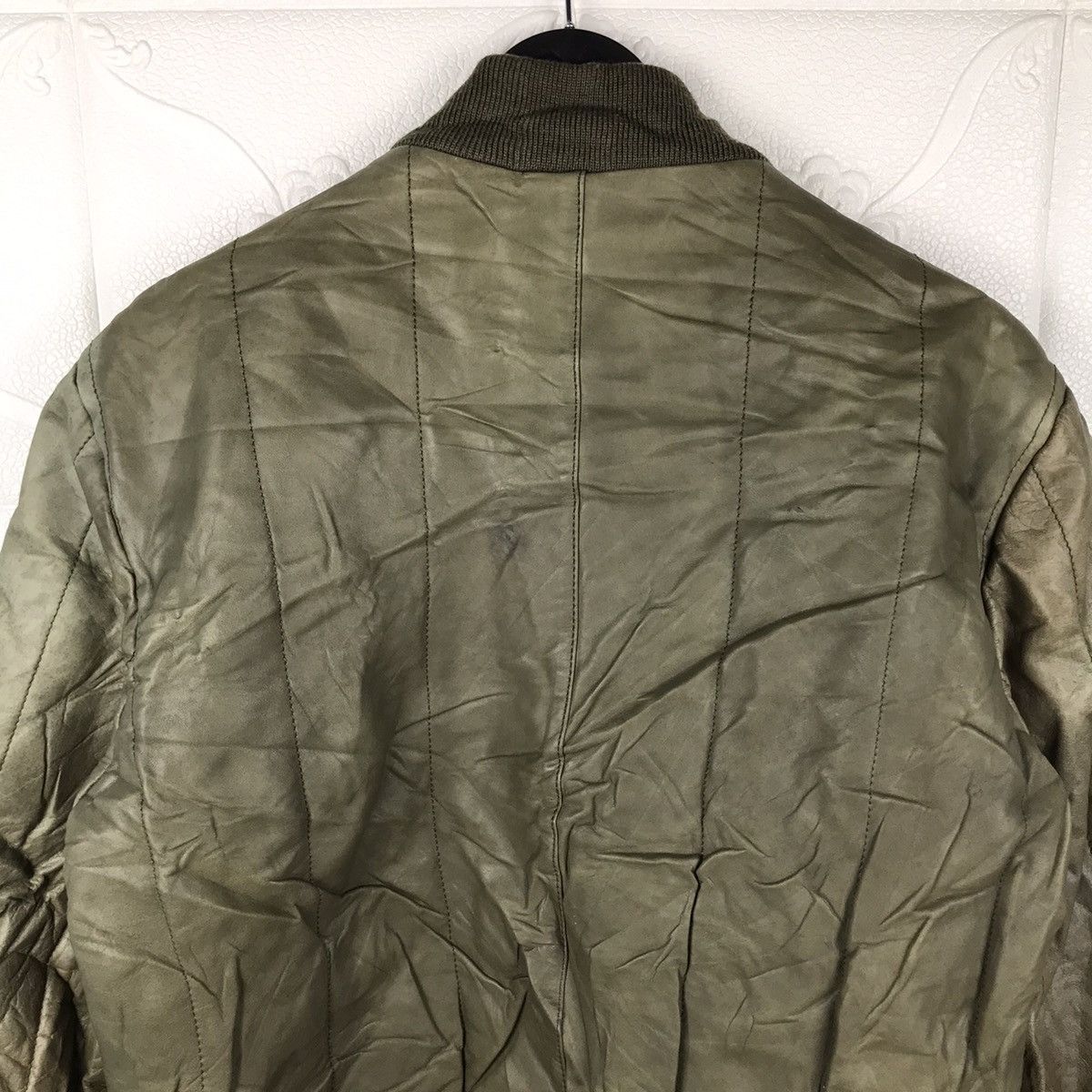 Japanese Brand × Vintage Vintage Japanese Robert Cotontoch Leather Khaki Green Jacket Size US M / EU 48-50 / 2 - 12 Thumbnail