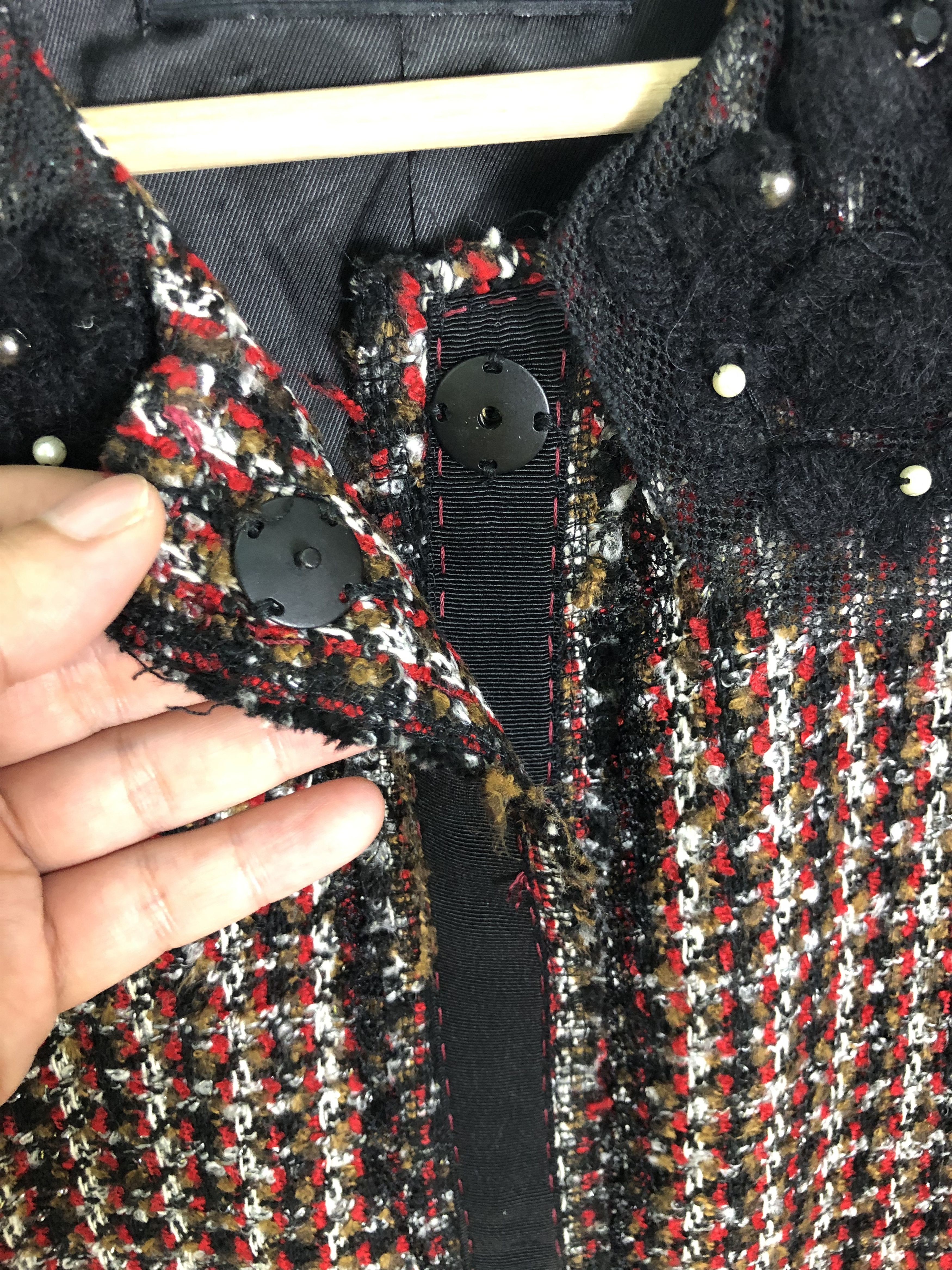 Zara ZARA WOMAN PEARLS TWEED KNIT JACKET Size M / US 6-8 / IT 42-44 - 6 Thumbnail