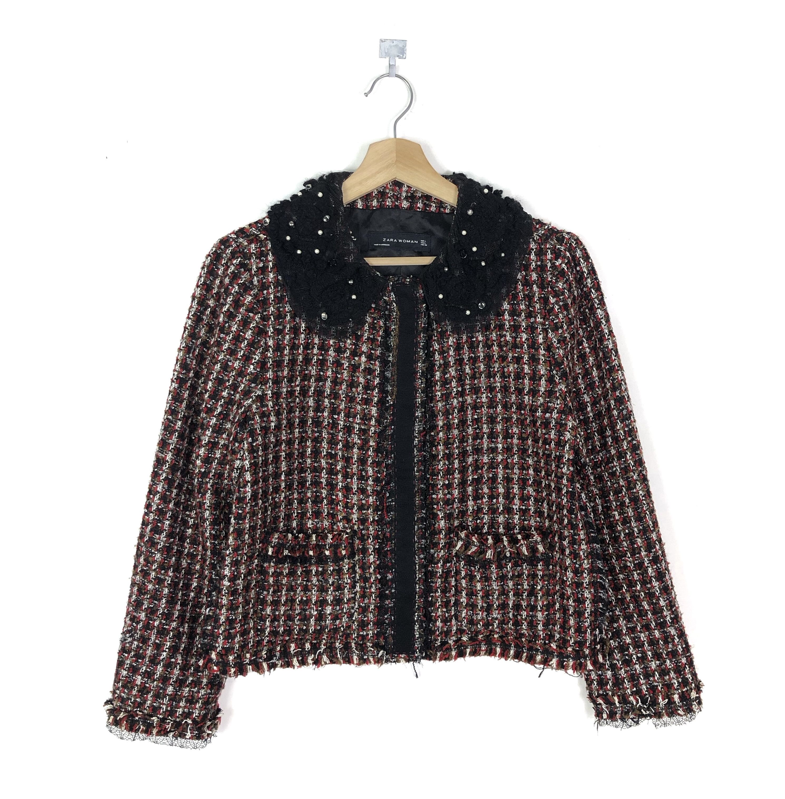 Zara ZARA WOMAN PEARLS TWEED KNIT JACKET Size M / US 6-8 / IT 42-44 - 1 Thumbnail