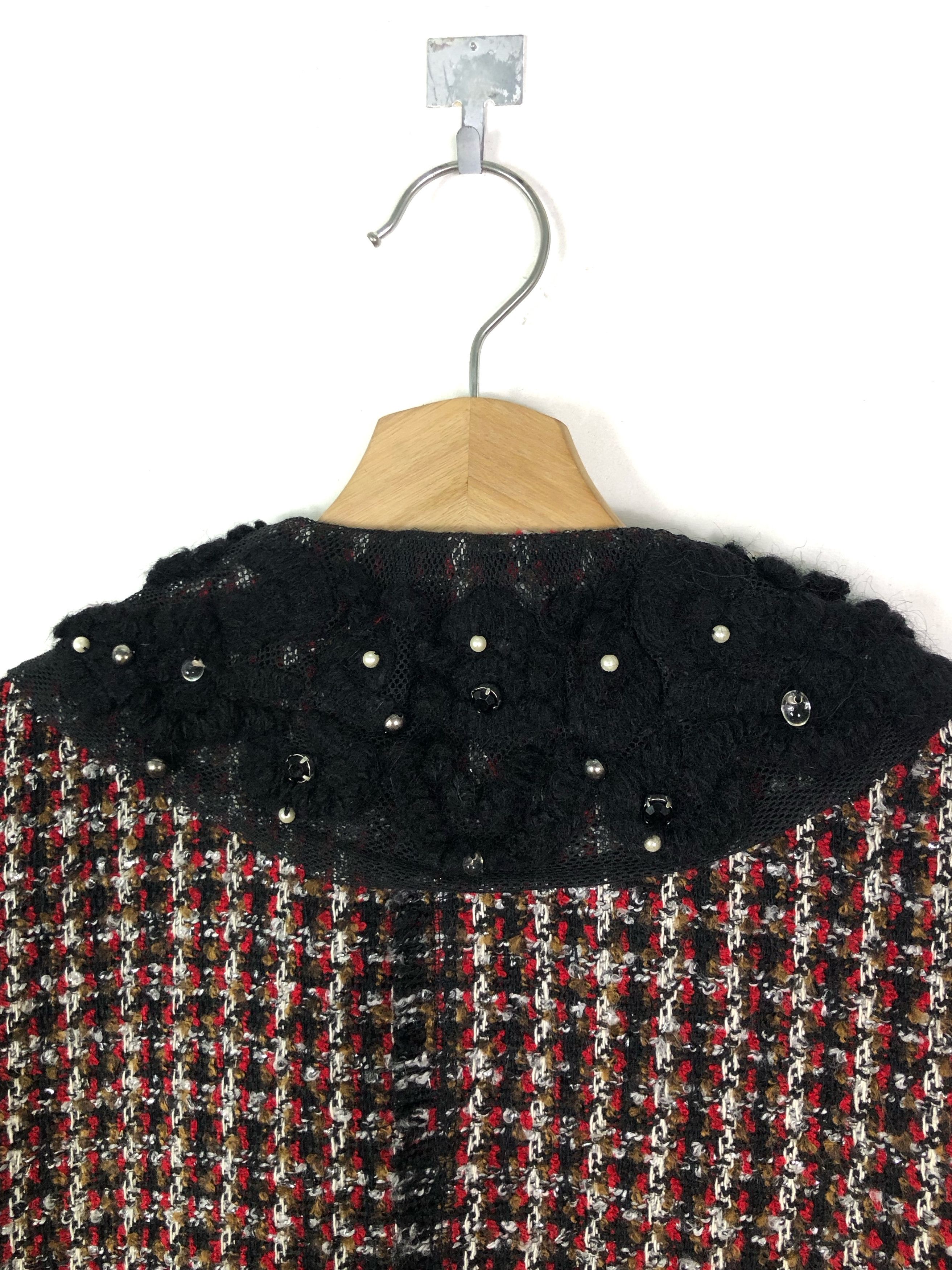 Zara ZARA WOMAN PEARLS TWEED KNIT JACKET Size M / US 6-8 / IT 42-44 - 8 Thumbnail