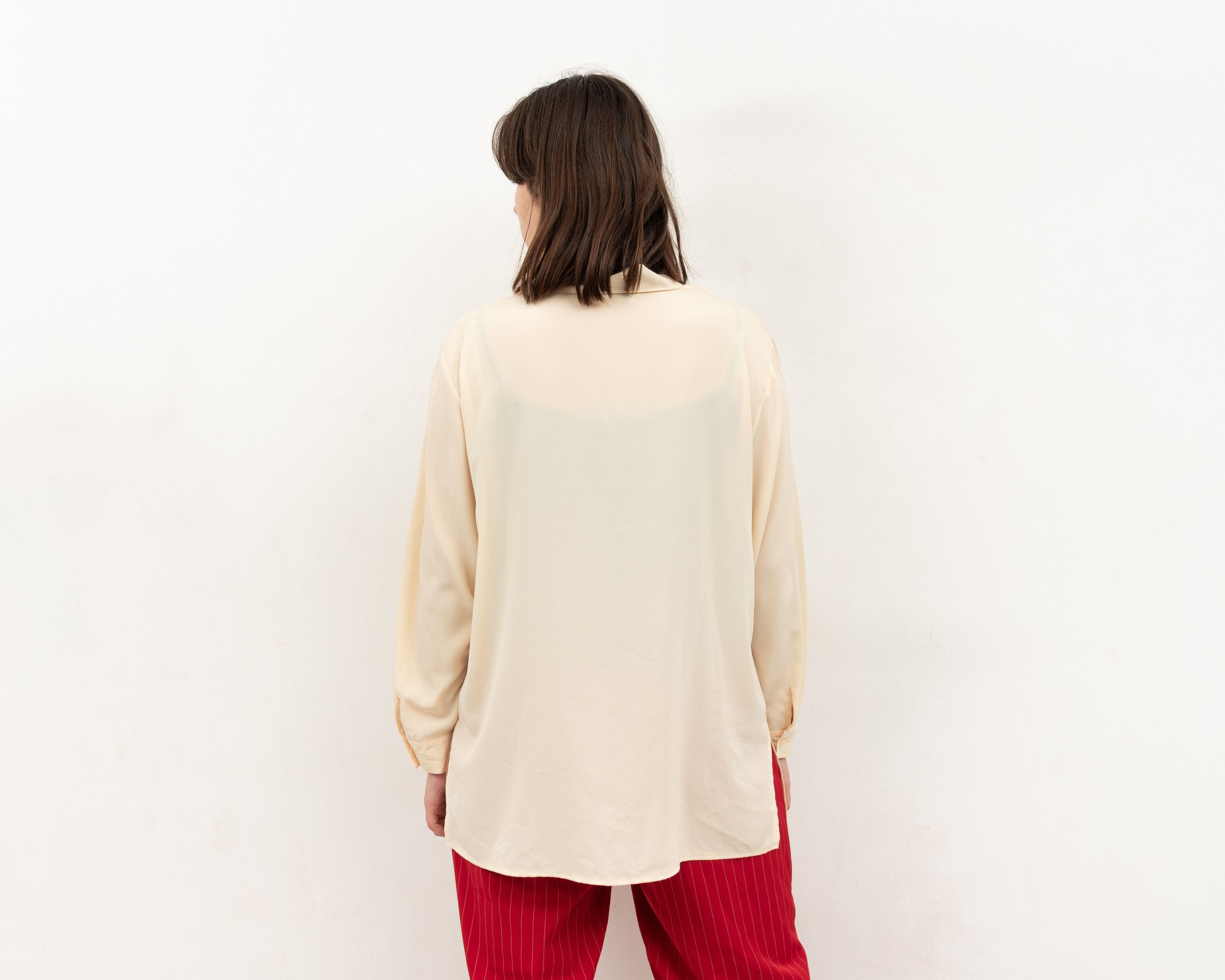 Other × Vintage Button Up Shirt EU 46 Long Sleeved Off-White Blouse Top Size XL / US 12-14 / IT 48-50 - 5 Thumbnail