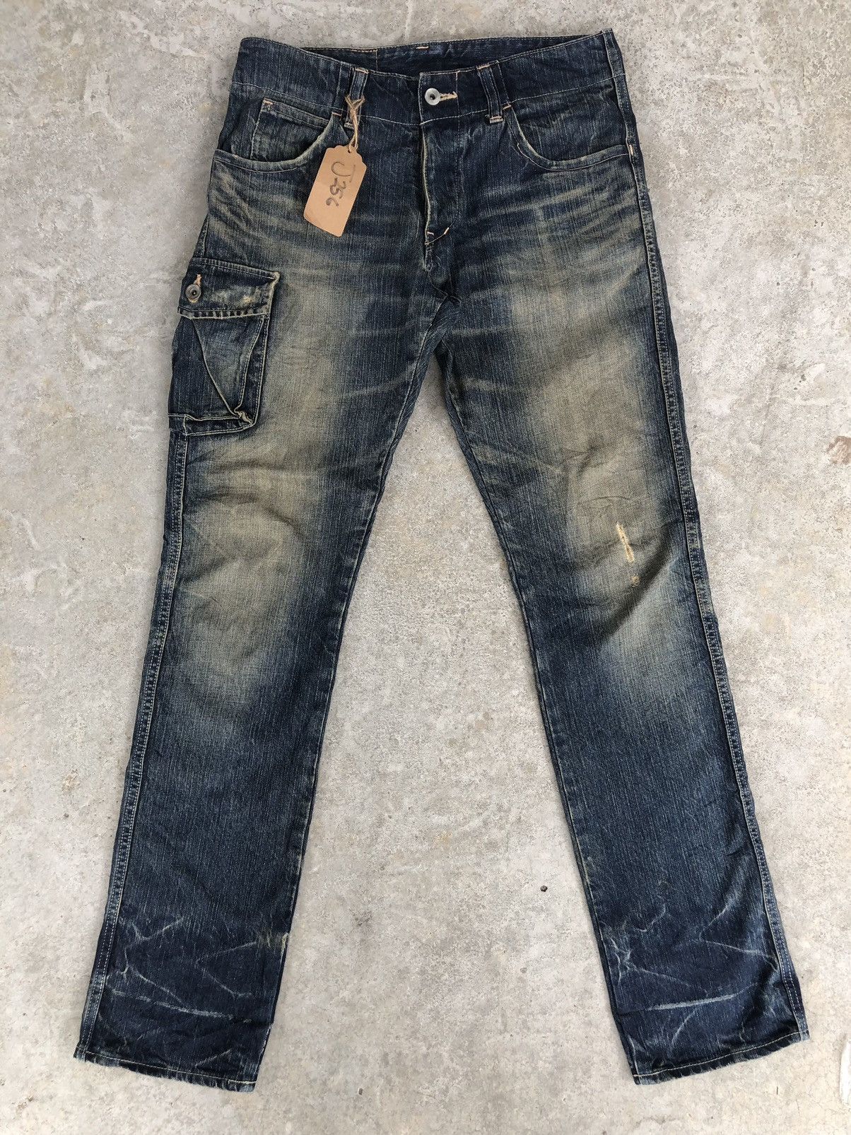 Johnbull Vintage John Bull Distressed Jeans Cargo Pants Size US 31 - 1 Thumbnail