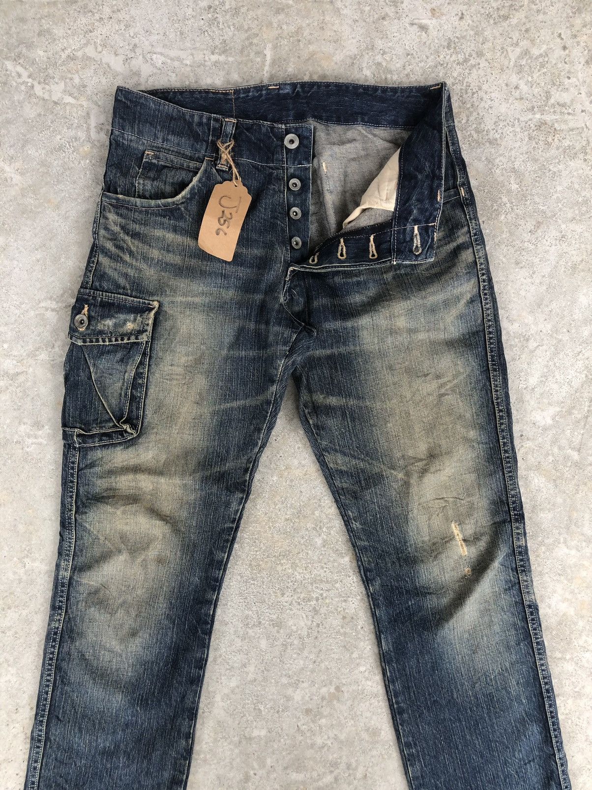 Johnbull Vintage John Bull Distressed Jeans Cargo Pants Size US 31 - 3 Thumbnail
