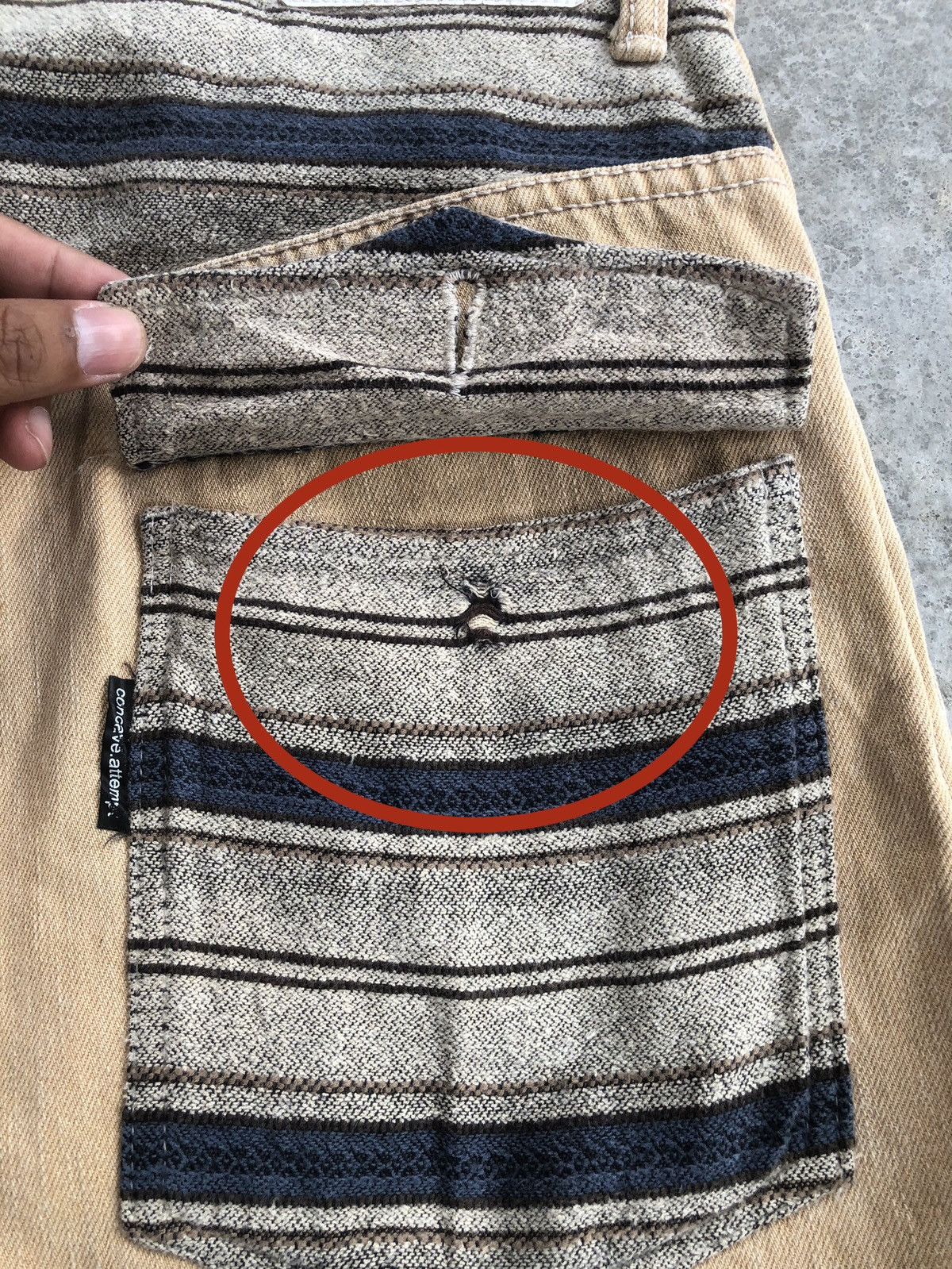 Japanese Brand Japanese Concave attempt Single Pocket Distressed Blanket Size US 31 - 16 Thumbnail