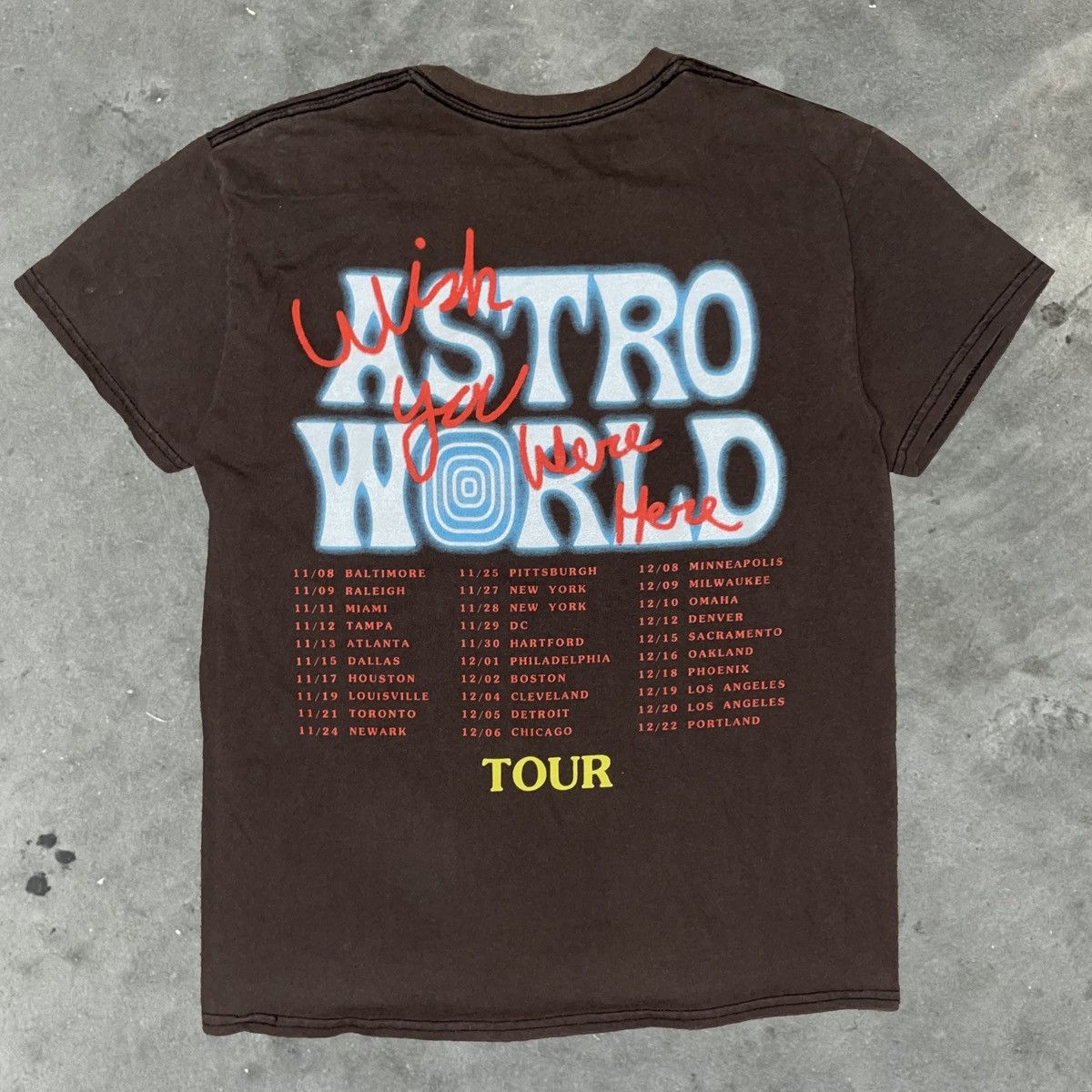 Travis Scott Travis Scott Sicko Mode Astroworld Tour Brown Tee Small Size US S / EU 44-46 / 1 - 3 Thumbnail