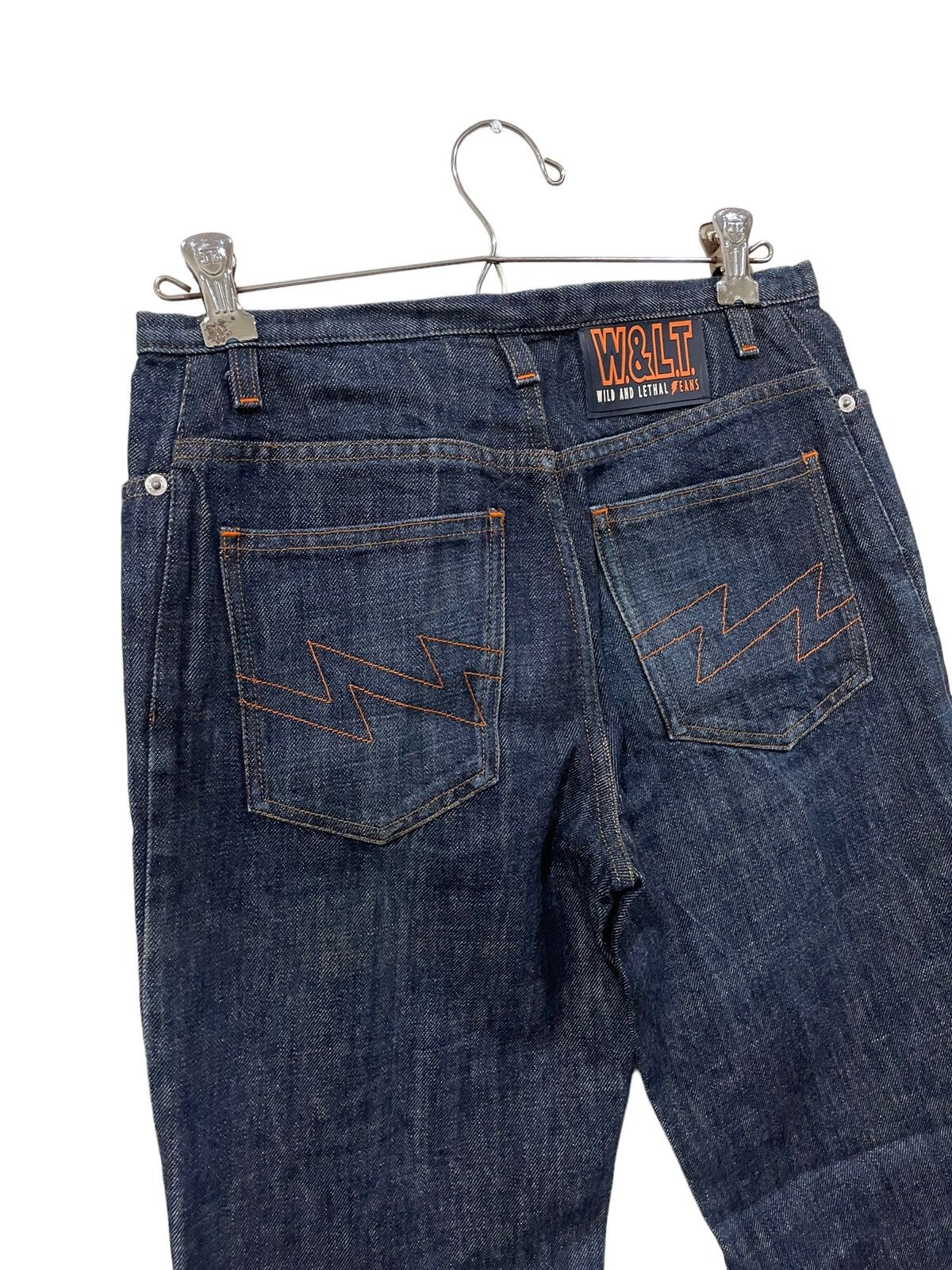 Rare🔥W< 90s Designer No Belt Loop Styles Distressed Jeans