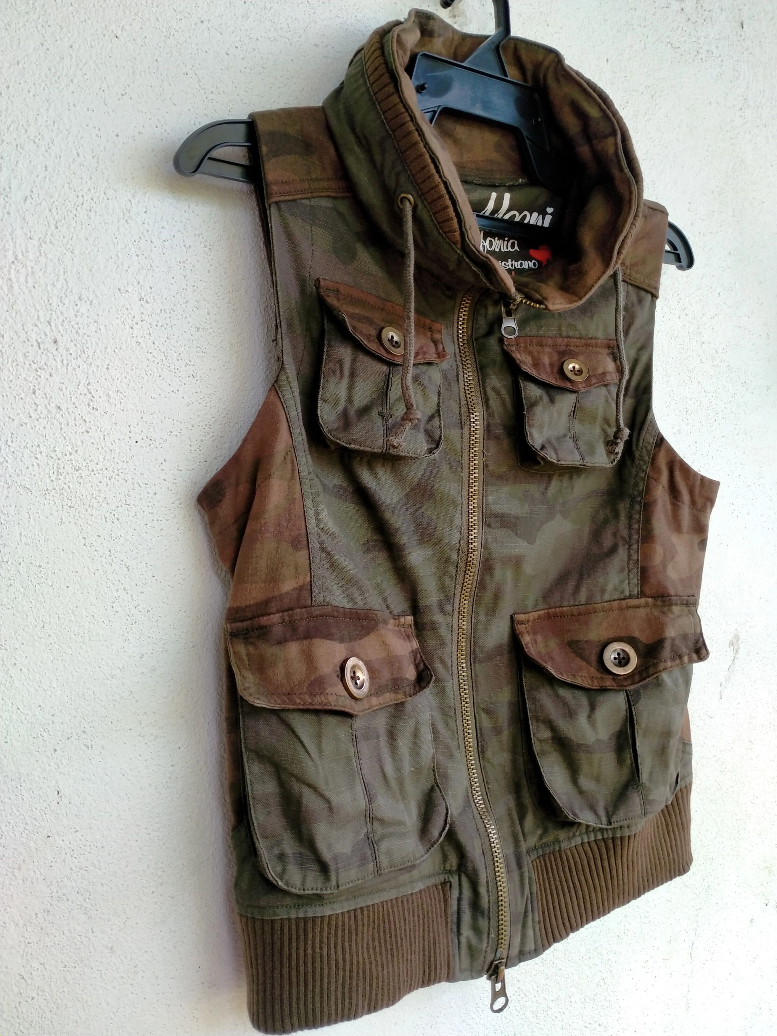 Japanese Brand Camo Tactical Vest Multipocket Military Style Size S / US 4 / IT 40 - 3 Thumbnail