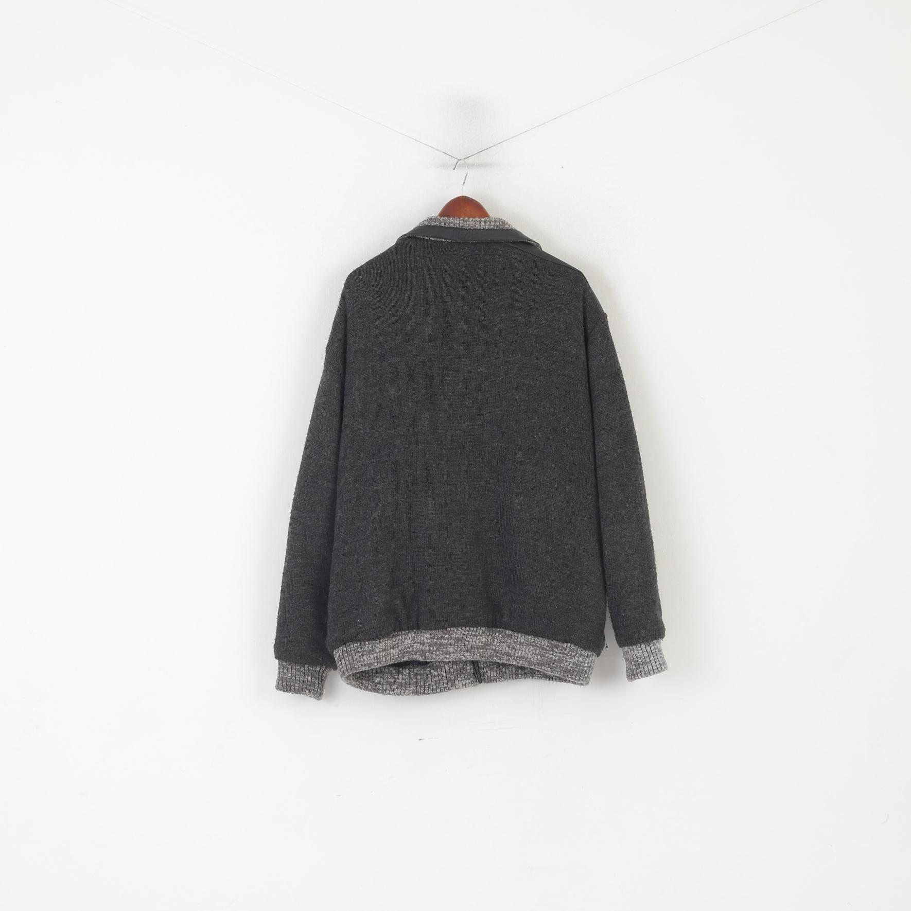 Vintage Vintage Men 46 56 XXL Cardigan Gray Wool Padded 9401 Size US XL / EU 56 / 4 - 8 Thumbnail