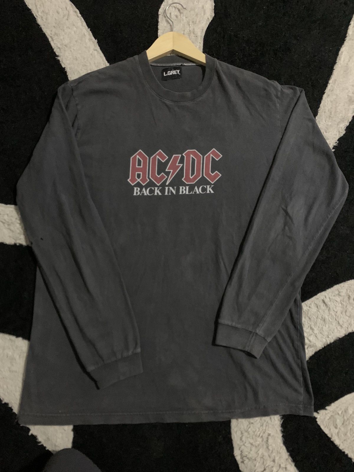 image of Acdc x Rock Band Vintage Ac/dc Back In Black Promo Longsleeve Shirt, Men's (Size XL)