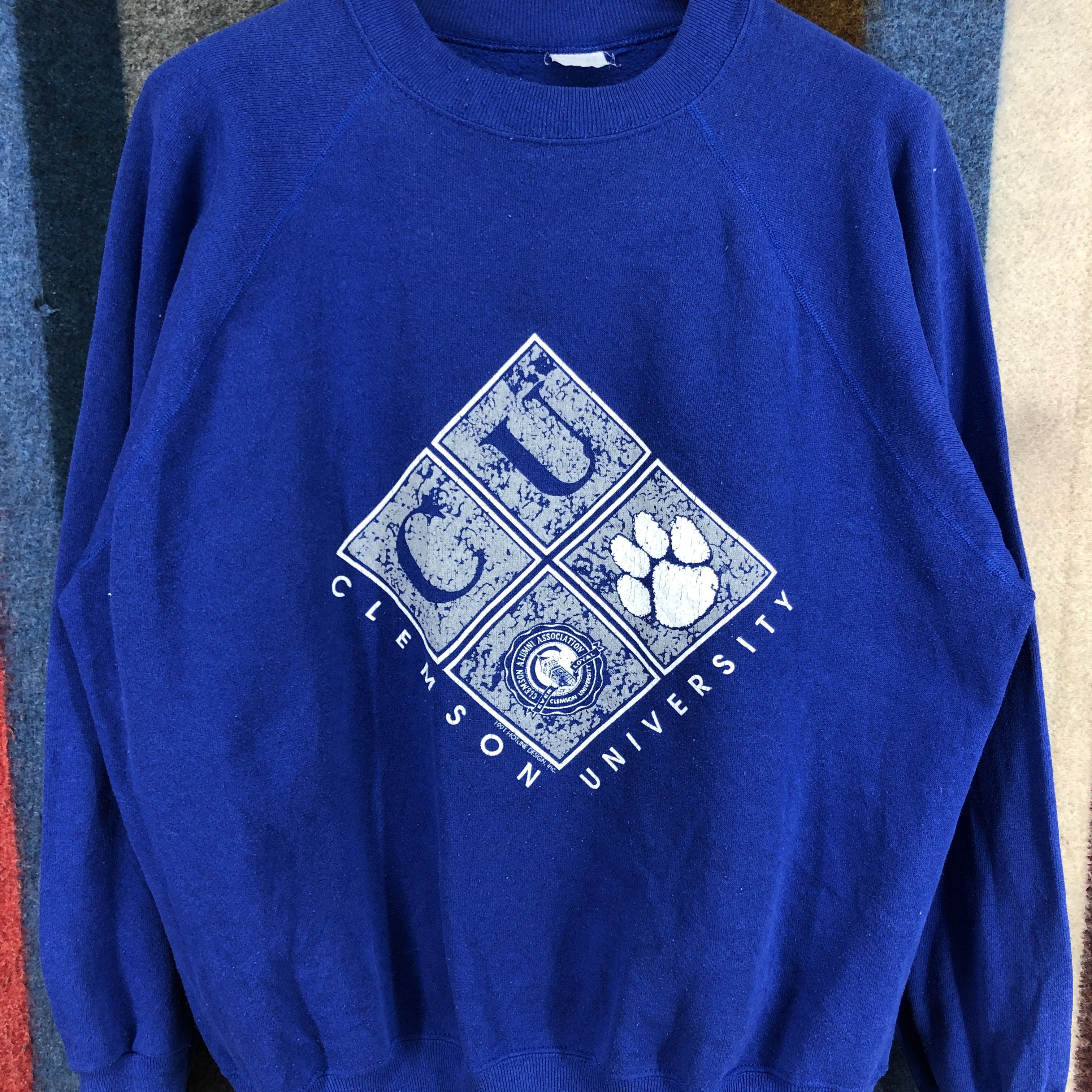 Vintage 90s Vintage CLEMSON UNIVERSITY Crew Neck Sweatshirt #0411/Q Size US XL / EU 56 / 4 - 2 Thumbnail