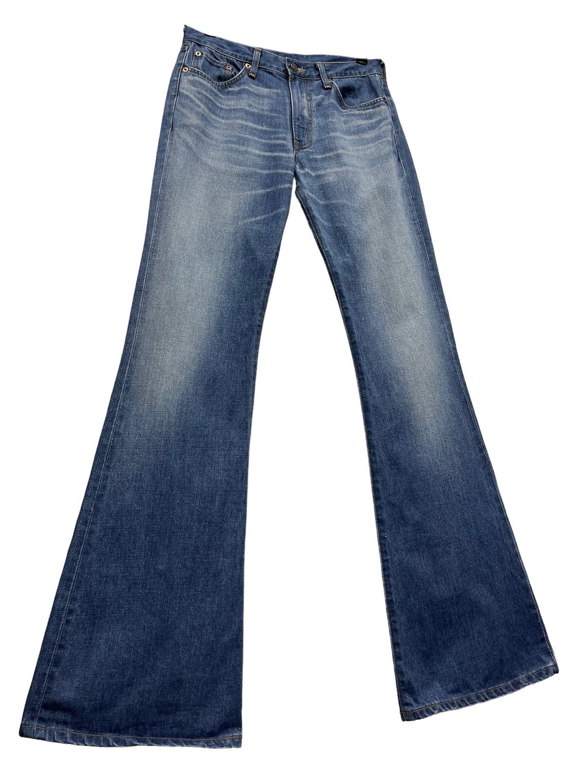 image of Fye Flarevintage Edwin 502 Tight Bell Bottom Wide Leg in Blue, Men's (Size 29)