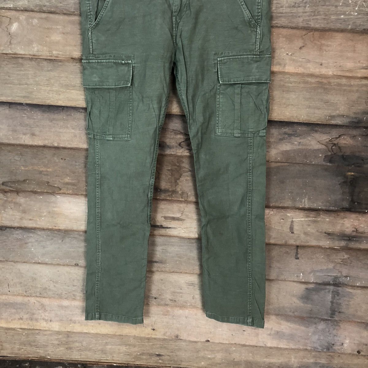 Japanese Brand × StraightFaded Union Station faded Green multipocket Cargo Pants #3387 Size US 32 / EU 48 - 3 Thumbnail