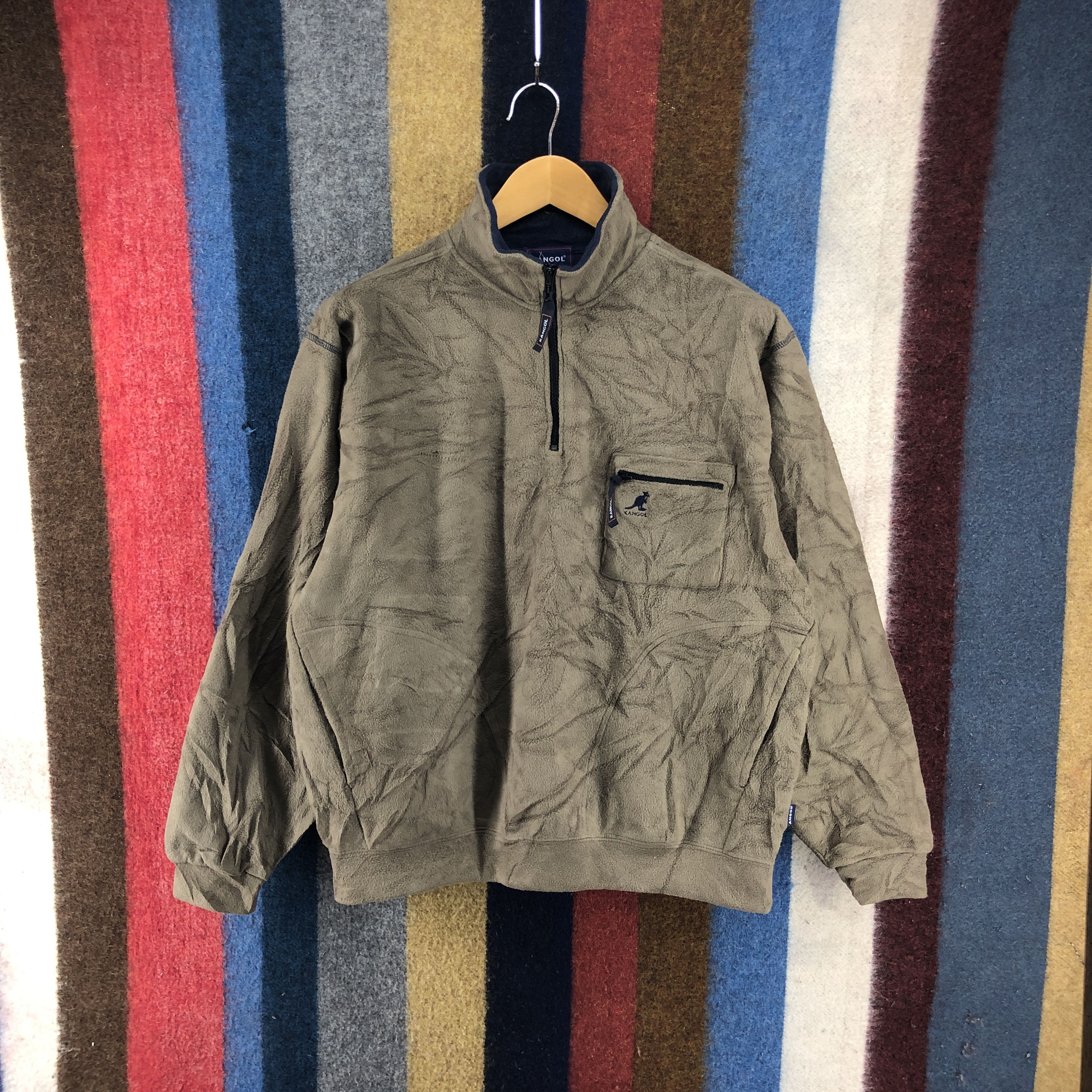KANGOL Olive Green Turtle Neck Fleece #015/A