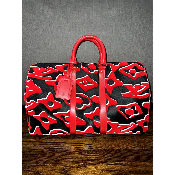 Louis Vuitton LVxUF Keepall Bandouliere 45 Tufted Monogram Satchel Bag Bicolor