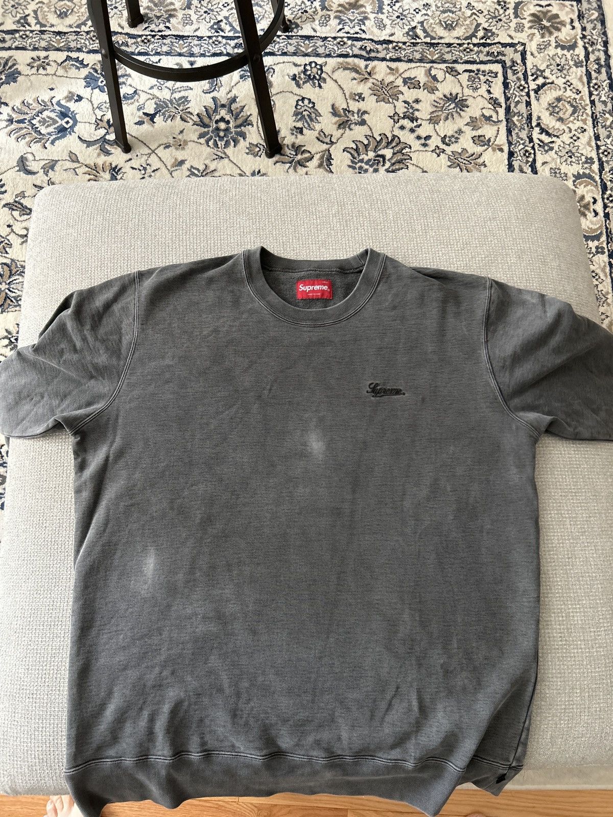 Supreme Supreme S/S 2016 Acid Wash Crewneck Script logo Size US L / EU 52-54 / 3 - 1 Thumbnail